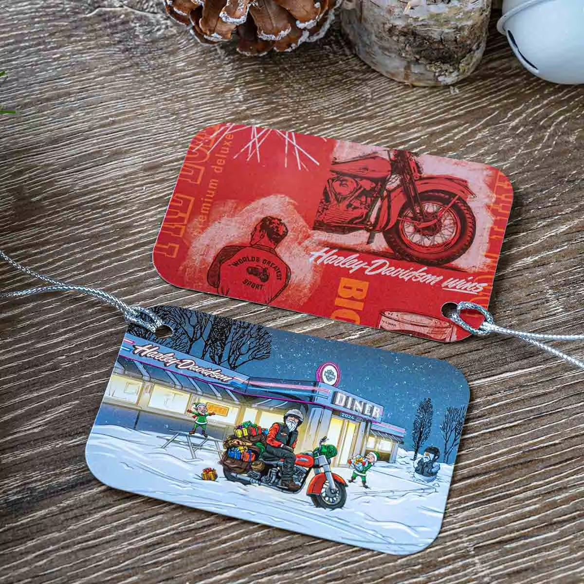 HARLEY-DAVIDSON® BIKER SANTA BIG TWIN GIFT TAGS