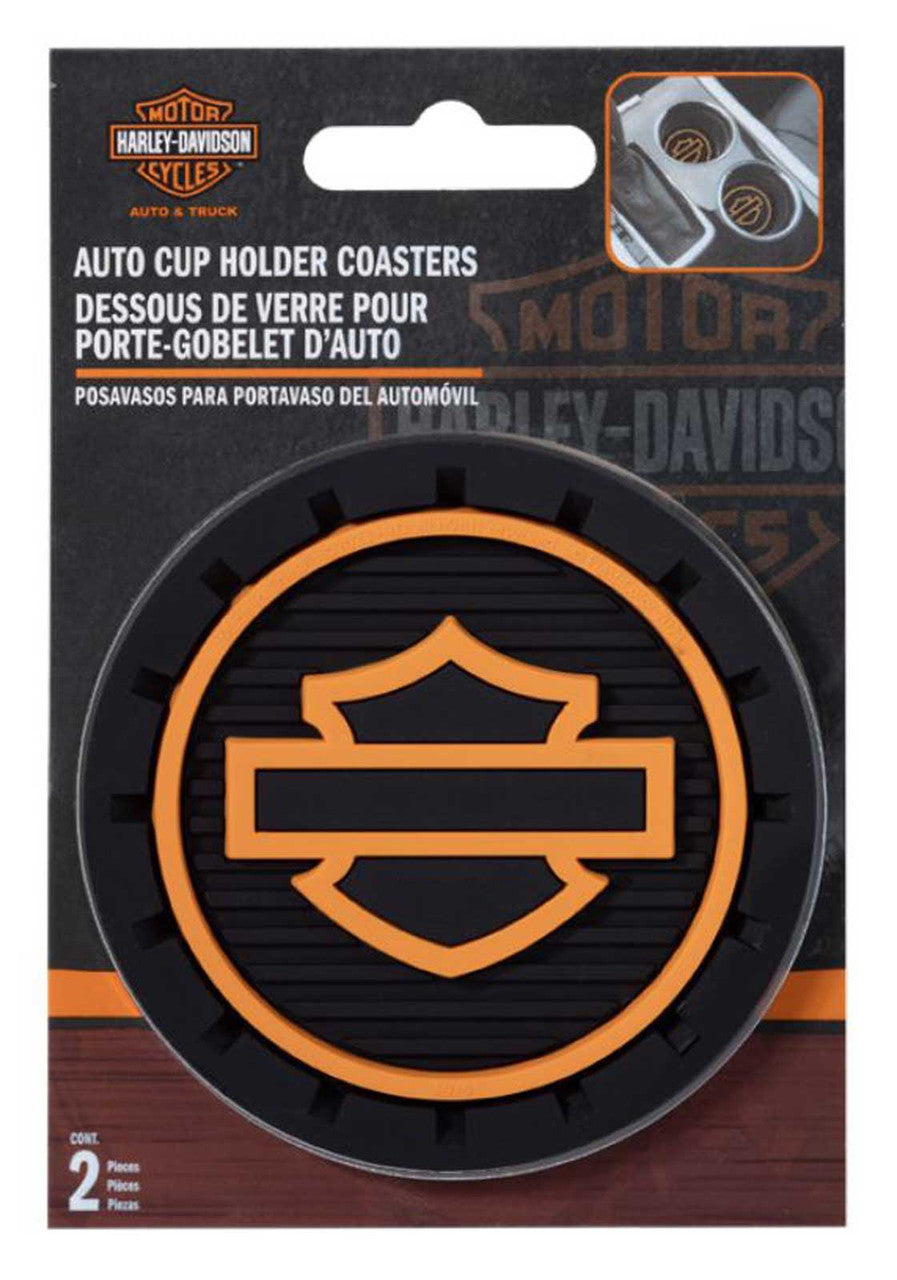 HARLEY-DAVIDSON® SILHOUETTE BAR & SHIELD CAR COASTERS (2PK)