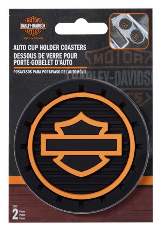 HARLEY-DAVIDSON® SILHOUETTE BAR & SHIELD CAR COASTERS (2PK)