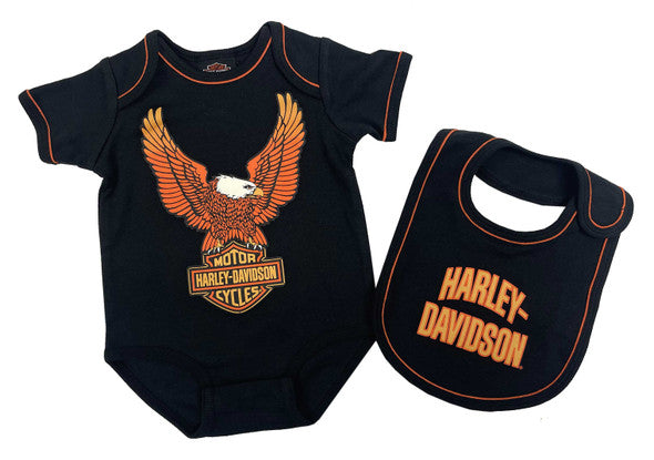 HARLEY-DAVIDSON® BABY BOYS 2-PIECE EAGLE NEWBORN CREEPER SET