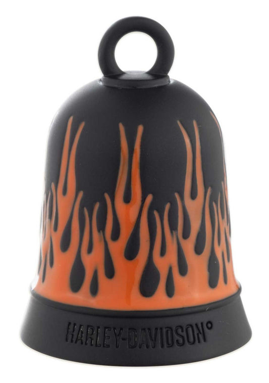 Harley-Davidson® Flames Engraved H-D Script Ride Bell, Orange & Black