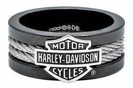 HARLEY-DAVIDSON® MENS STEEL CABLE RING