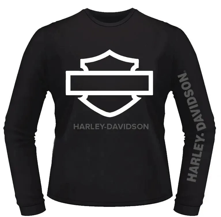 HARLEY-DAVIDSON® WHITE BAR & SHIELD LONG SLEEVE TEE