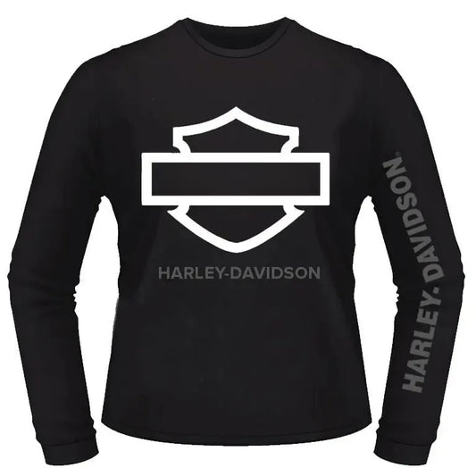 HARLEY-DAVIDSON® WHITE BAR & SHIELD LONG SLEEVE TEE