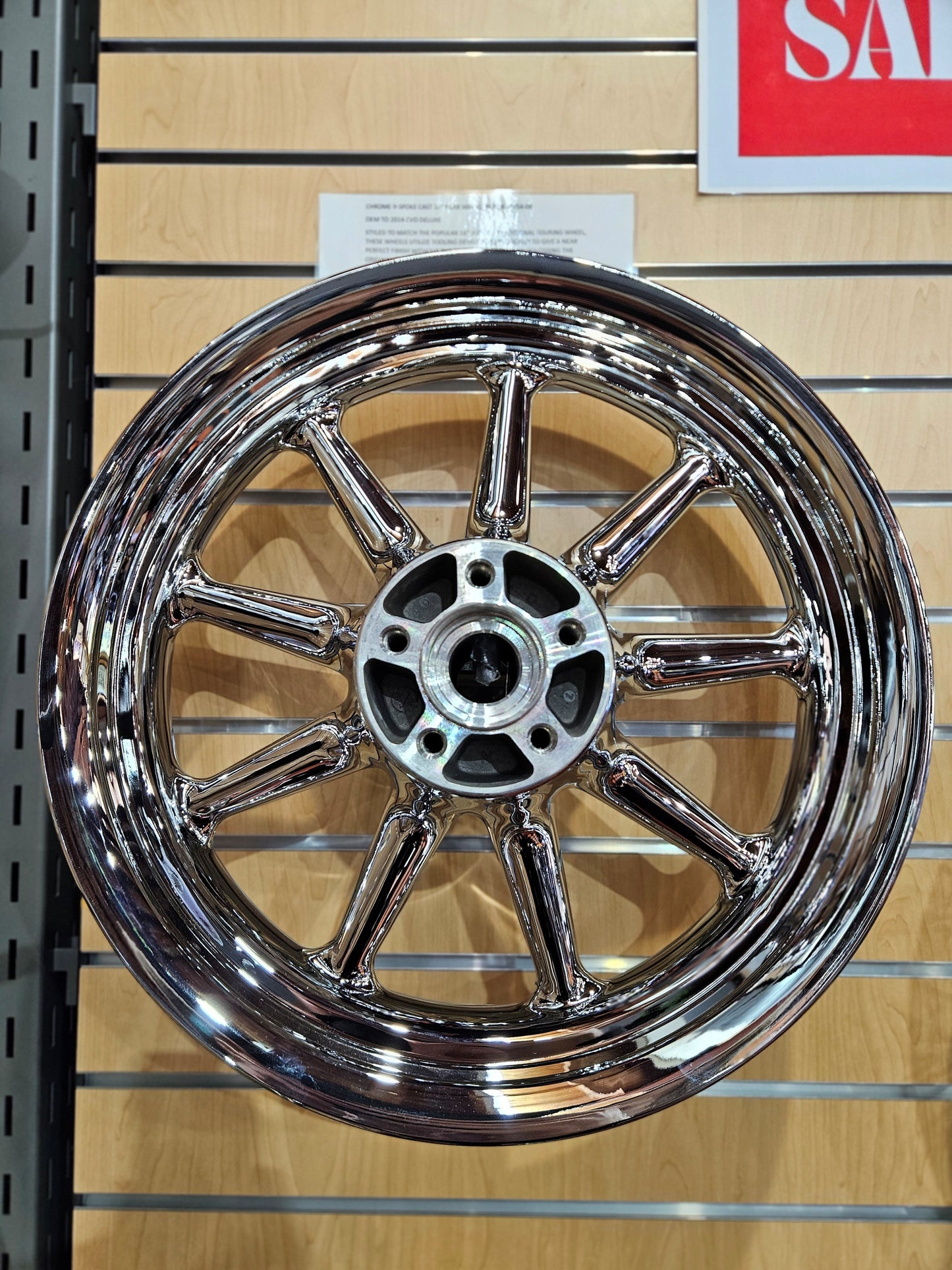 REAR NINE-SPOKE CVO FLSTNSE CHROME WHEEL