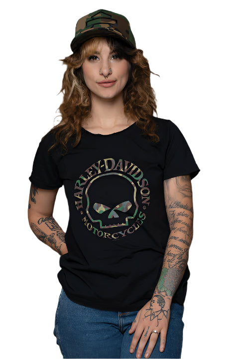 HARLEY-DAVIDSON® WILLIE G CAMO S/S WOMEN'S TEE
