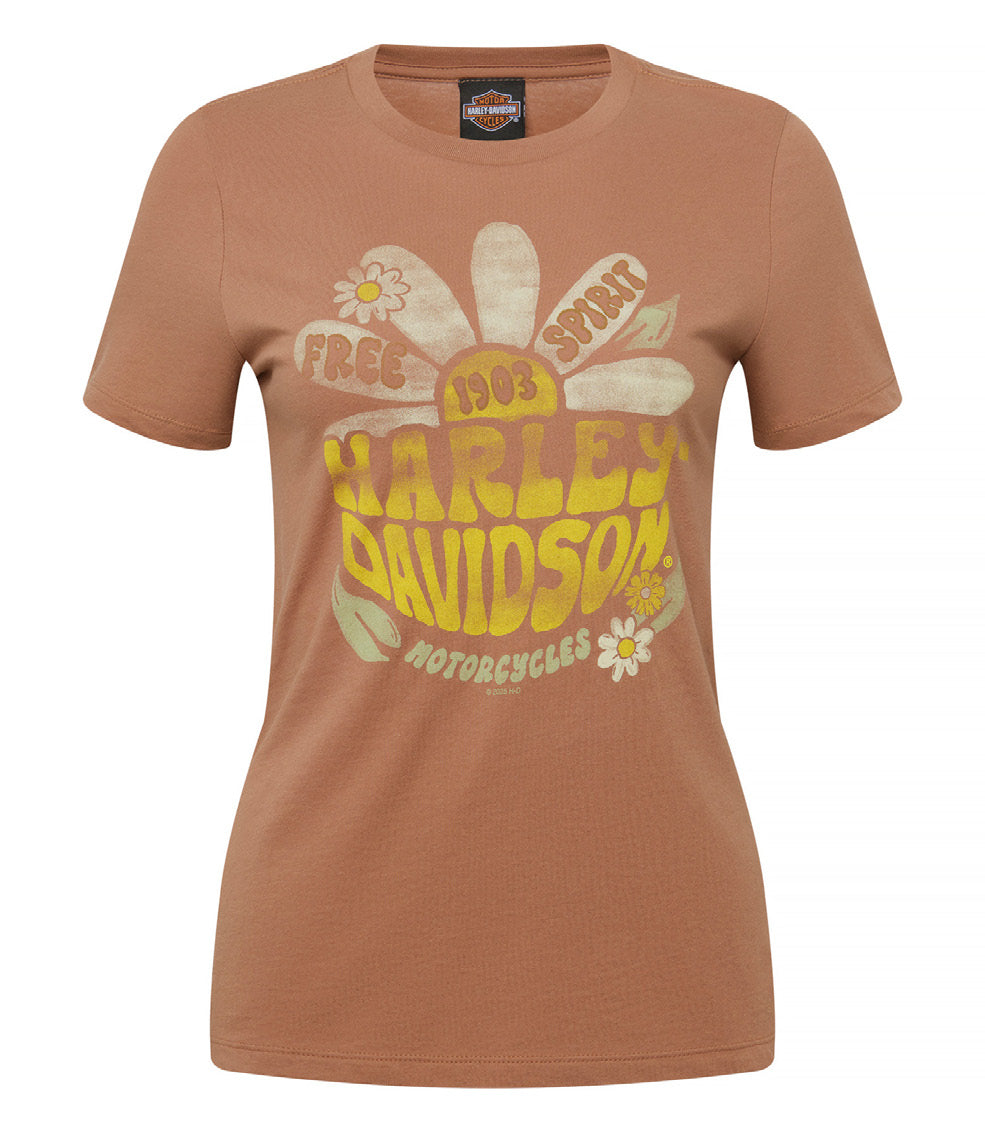 HARLEY-DAVIDSON® HIPPIE CHESTNUT S/S WOMENS TEE