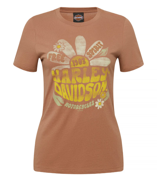 HARLEY-DAVIDSON® HIPPIE CHESTNUT S/S WOMENS TEE