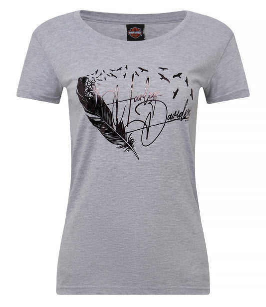 HARLEY-DAVIDSON® PLUME ATHLETIC HEATHER S/S WOMENS TEE