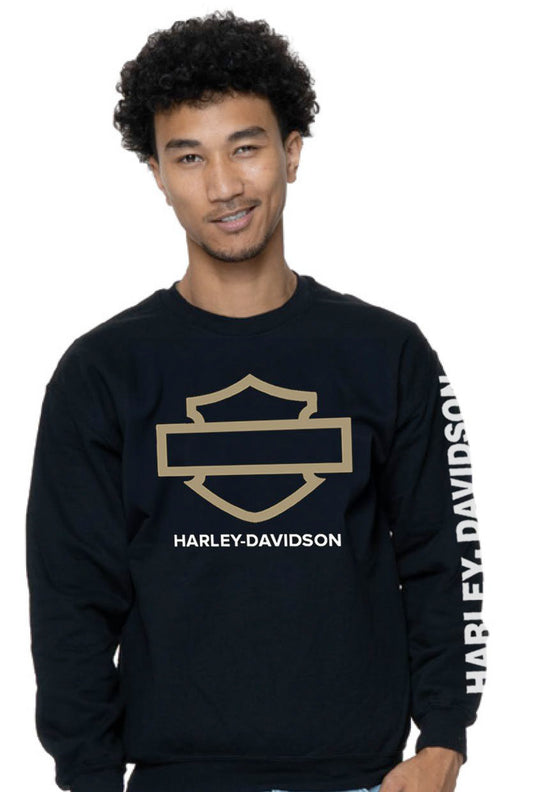 HARLEY-DAVIDSON® MENS OUTLINE B&S FLEECE CREWNECK