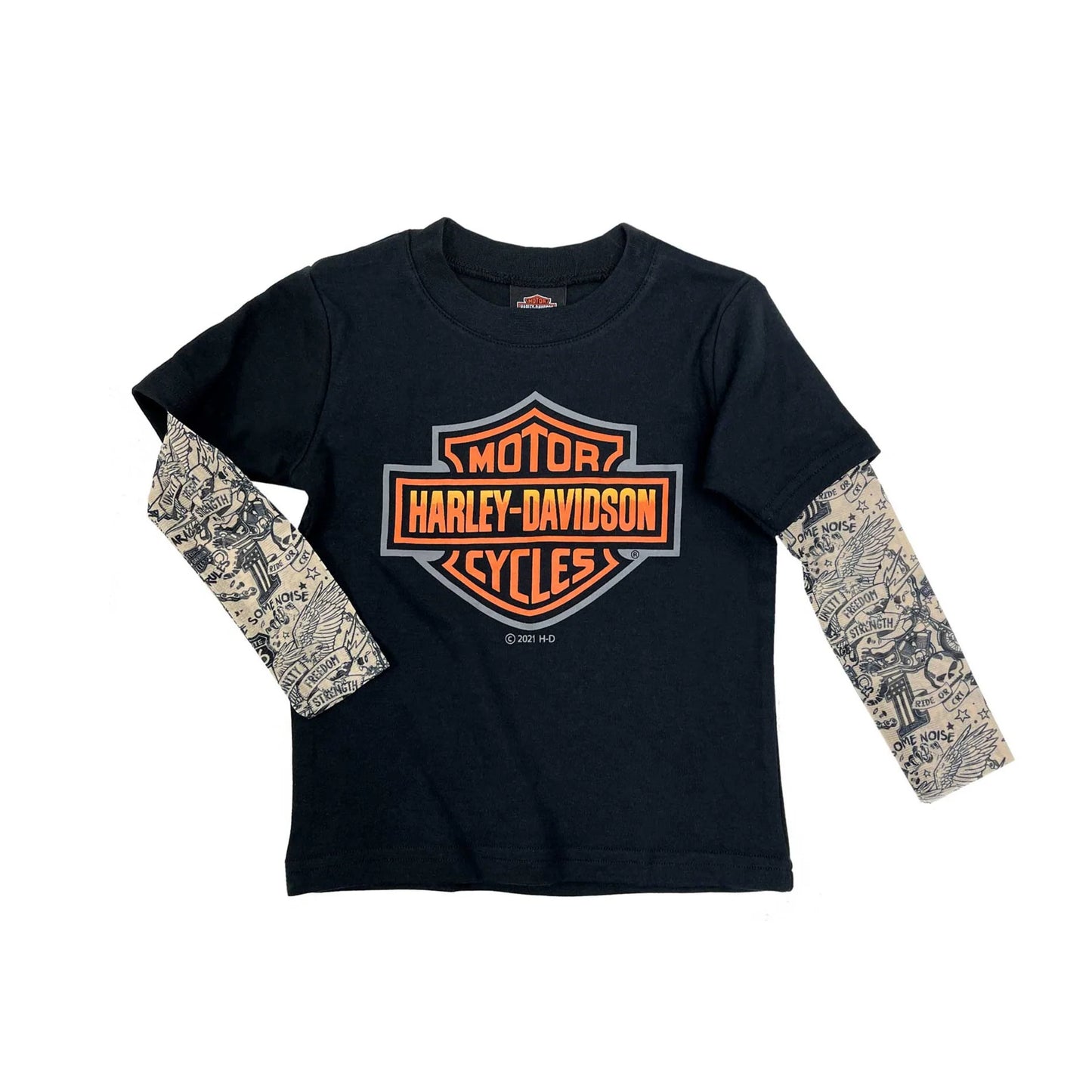 HARLEY-DAVIDSON® BOYS BAR & SHIELD MESH TATTOO TEE
