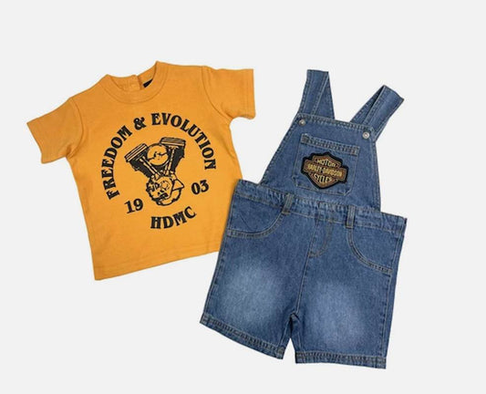 HARLEY-DAVIDSON® YOUTH 2 PIECE TEE & DENIM OVERALL SET