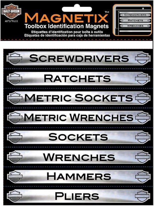 HARLEY-DAVIDSON® MAGNETIC LABEL TOOL BOX DECALS 16 PIECE SET