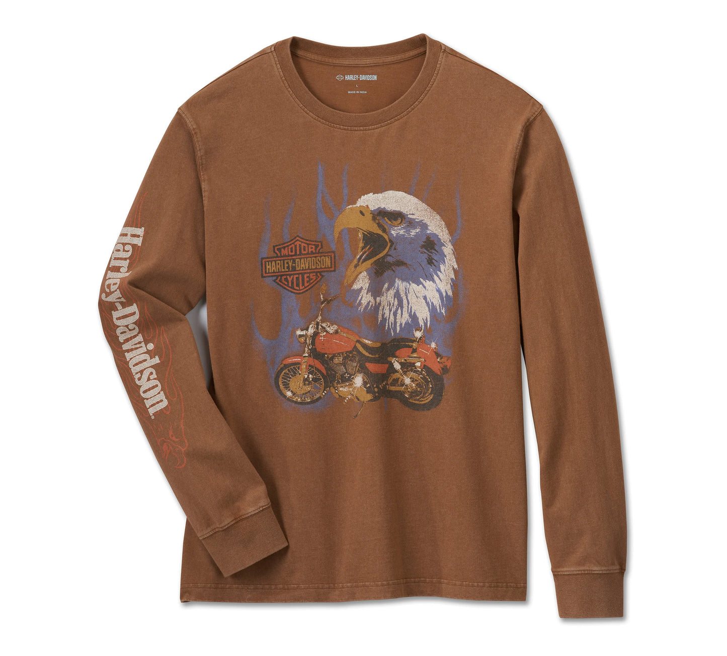 HARLEY-DAVIDSON® MENS KNIT BROWN L/S TEE