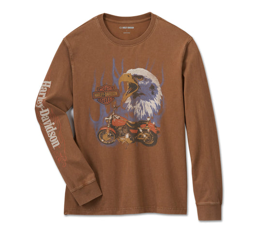 HARLEY-DAVIDSON® MENS KNIT BROWN L/S TEE