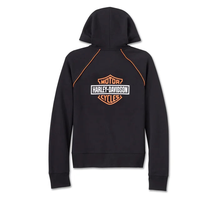 HARLEY-DAVIDSON® WOMENS CLASSIC BAR & SHIELD ZIP FRONT HOODIE