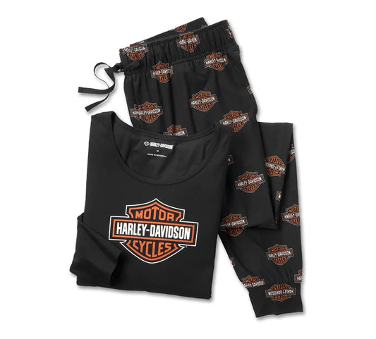 HARLEY-DAVIDSON® WOMENS BAR & SHIELD LONG SLEEVE PYJAMA SET