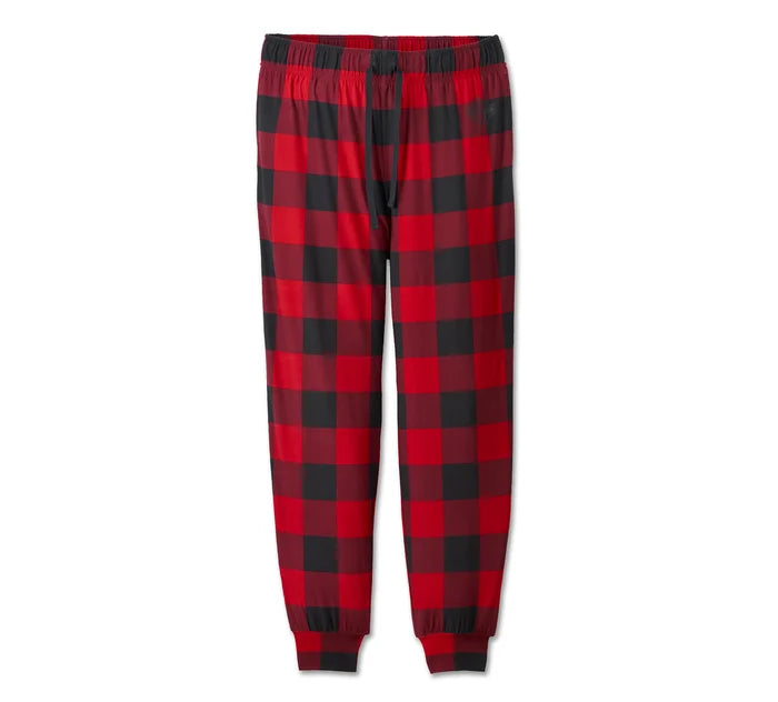 HARLEY-DAVIDSON® WOMENS BAR & SHIELD PLAID LONG SLEEVE PYJAMA SET