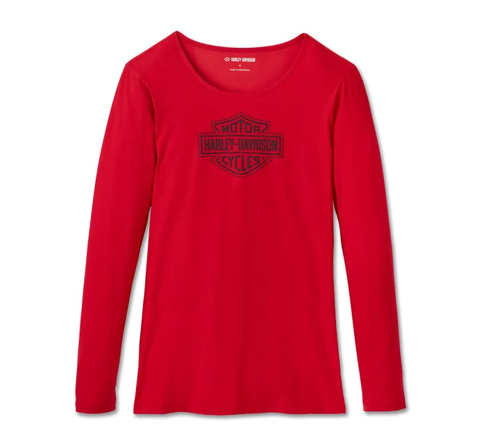 HARLEY-DAVIDSON® WOMENS BAR & SHIELD PLAID LONG SLEEVE PYJAMA SET
