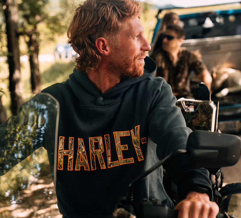 HARLEY-DAVIDSON® MENS HOODIE - KNIT REALTREE , BLACK