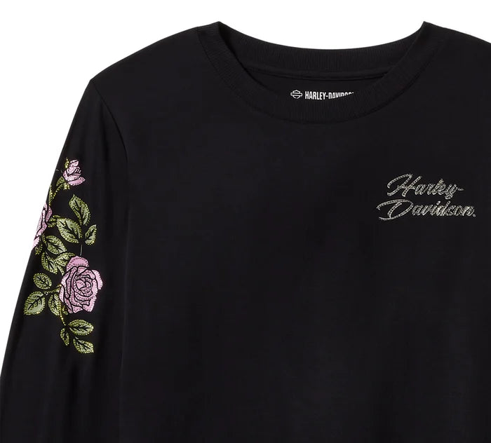 HARLEY-DAVIDSON® WOMENS ROSE & THORN LONG SLEEVE