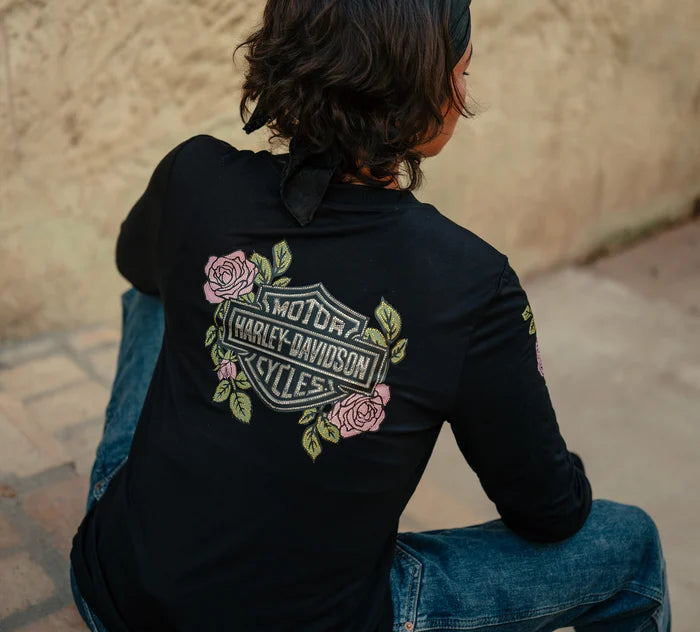 HARLEY-DAVIDSON® WOMENS ROSE & THORN LONG SLEEVE