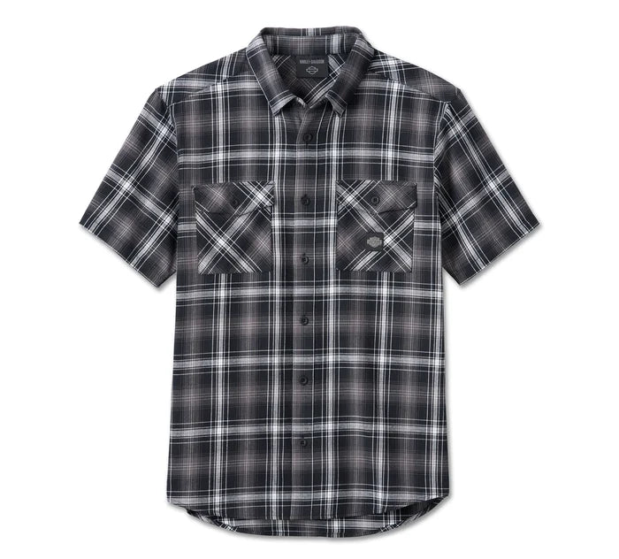 HARLEY-DAVIDSON® MENS TROPHY BAR & SHIELD PLAID SHIRT