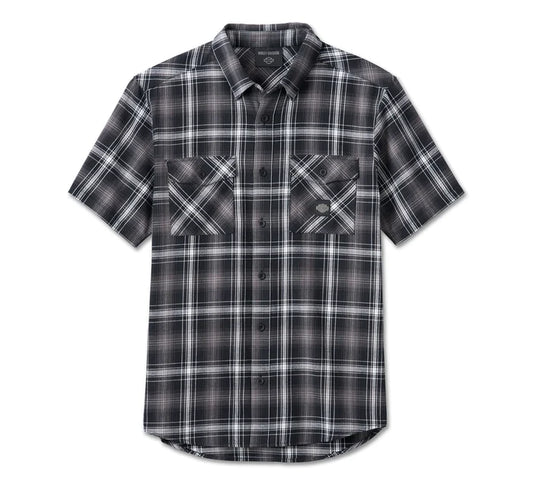 HARLEY-DAVIDSON® MENS TROPHY BAR & SHIELD PLAID SHIRT
