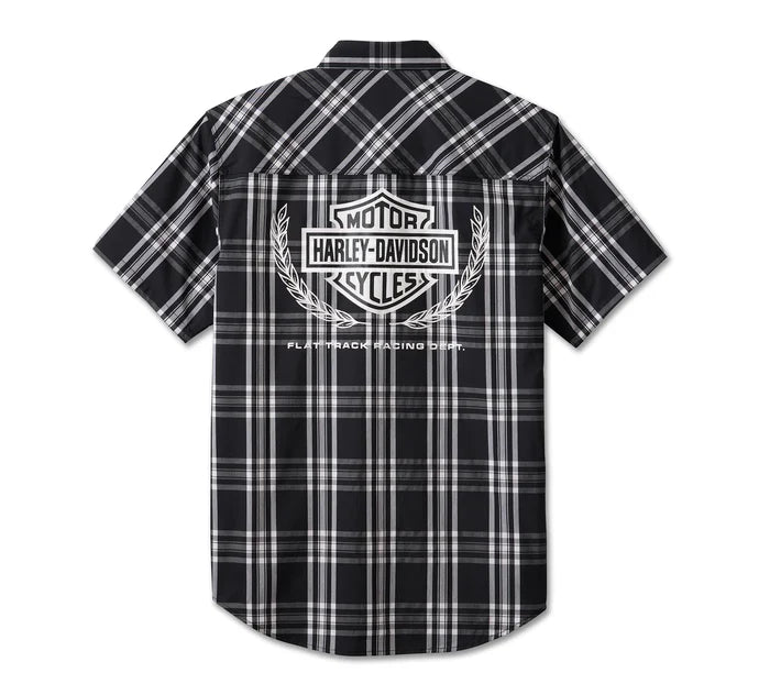 HARLEY-DAVIDSON® MENS TROPHY BAR & SHIELD PLAID SHIRT