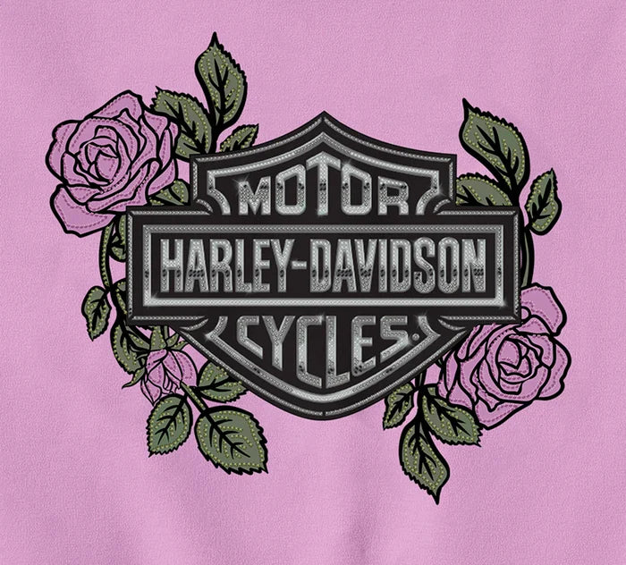 HARLEY-DAVIDSON® WOMENS ROSE & THORN BLING LACE TANK TOP