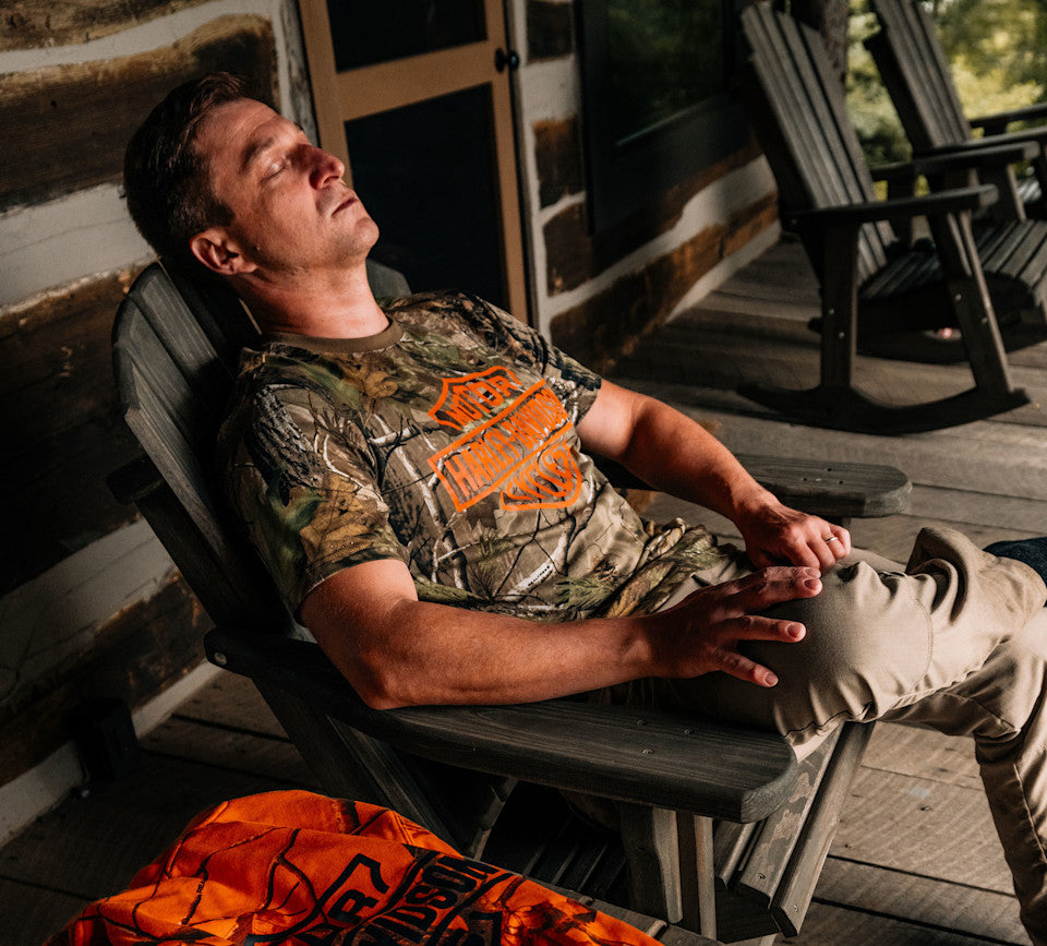 HARLEY-DAVIDSON® MENS TEE - KNIT , REAL TREE BROWN