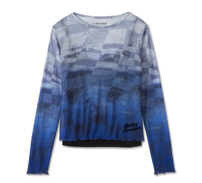 HARLEY-DAVIDSON® WOMENS COOL BLUE MESH TOP