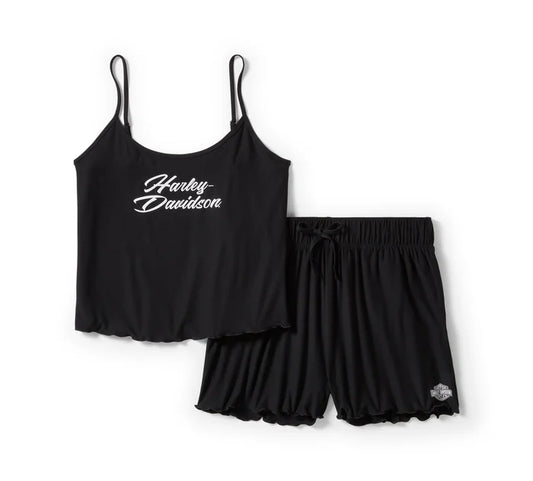 HARLEY DAVIDSON® WOMENS LETTUCE TRIM PAJAMA SHORT SET