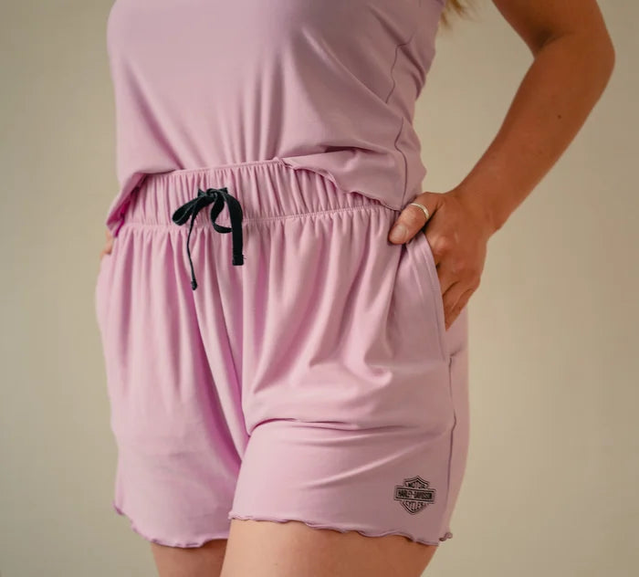 HARLEY DAVIDSON® WOMENS LETTUCE TRIM PAJAMA SHORT SET