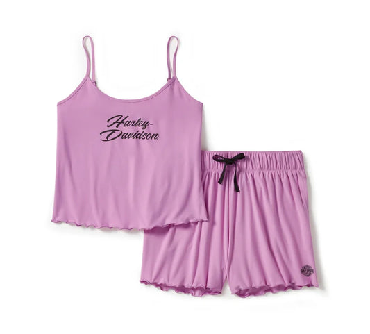 HARLEY DAVIDSON® WOMENS LETTUCE TRIM PAJAMA SHORT SET