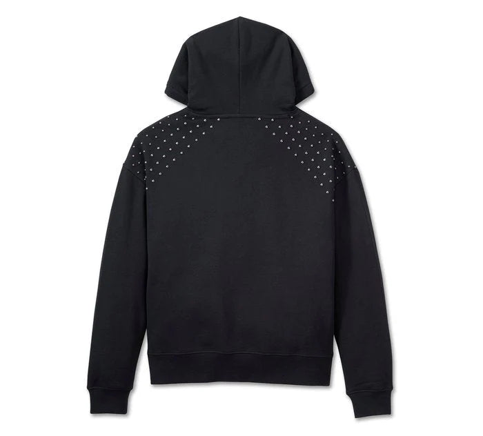 HARLEY-DAVIDSON® WOMENS STUDDED OUT PULL OVER HOODIE