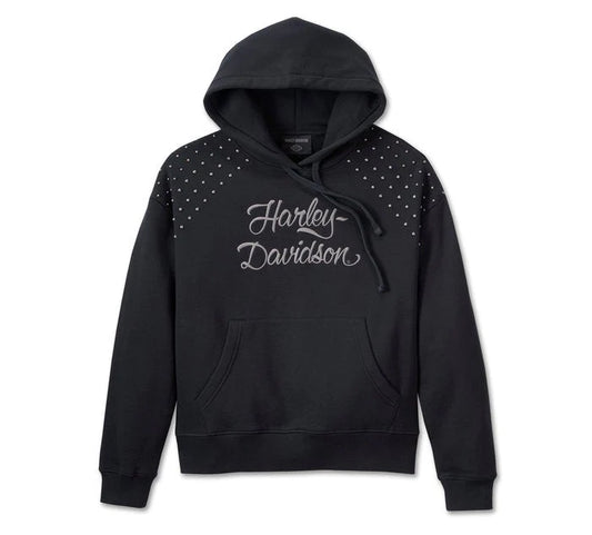 HARLEY-DAVIDSON® WOMENS STUDDED OUT PULL OVER HOODIE