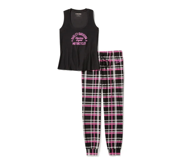 HARLEY DAVIDSON® WOMENS PLAID PAJAMA PANT SET