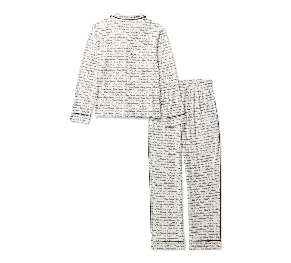 HARLEY DAVIDSON® WOMENS PAJAMA PANT SET WHITE / BLACK PRINT