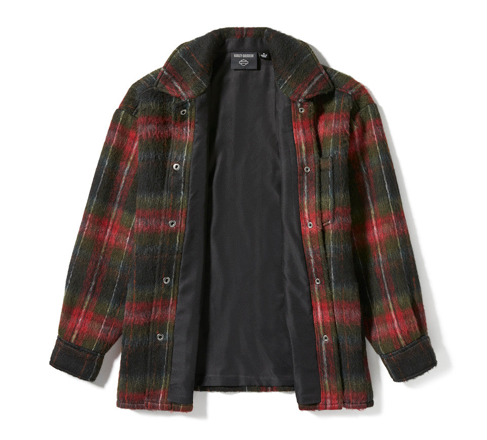 HARLEY-DAVIDSON® LADIES JACKET - WOVEN BLACK / RED PLAID