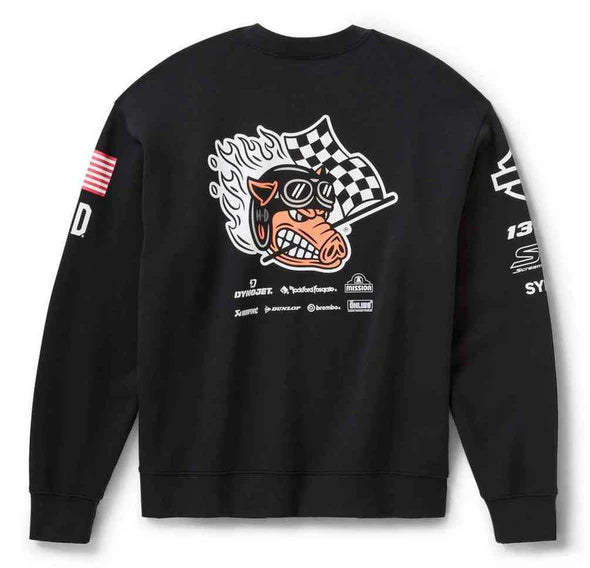 HARLEY-DAVIDSON® MENS FACTORY RACING JUMPER- KNIT , BLACK