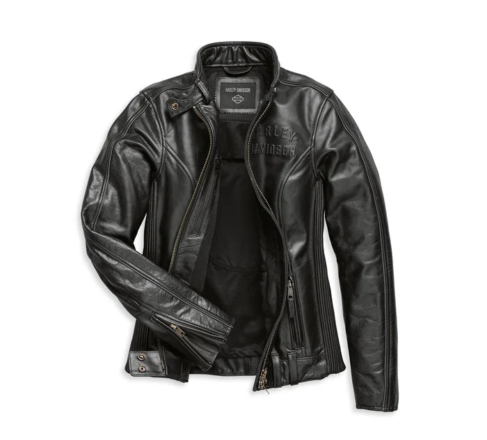 HARLEY-DAVIDSON® WOMENS ENODIA LEATHER RIDING JACKET