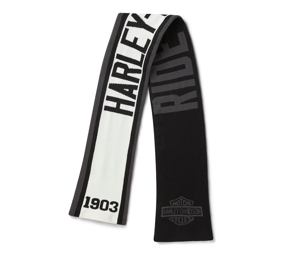 HARLEY-DAVIDSON® SCARF-KNIT BLACK / OFF WHITE