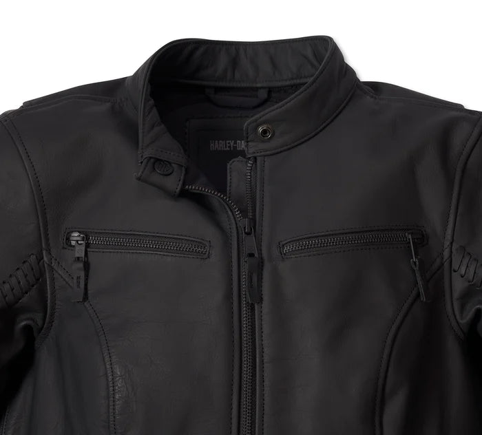 HARLEY-DAVIDSON® MOXIE WILLIE G LACED LEATHER RIDING JACKET