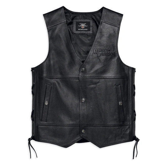 HARLEY-DAVIDSON® TRADITION II MENS LEATHER VEST