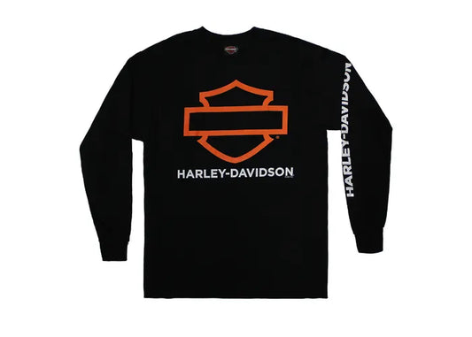 HARLEY-DAVIDSON® NEW OUTLINE MENS B&S L/S TEE