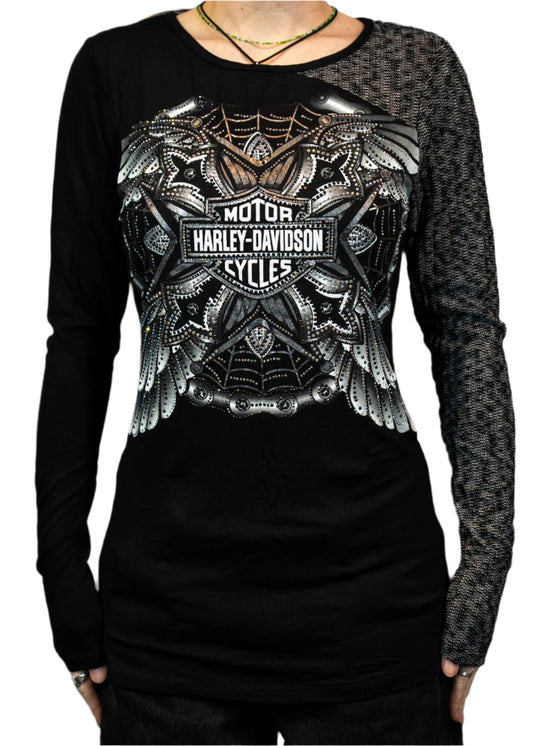 HARLEY-DAVIDSON® WOMENS FULLMETAL LONG SLEEVE SCOOP NECK TOP