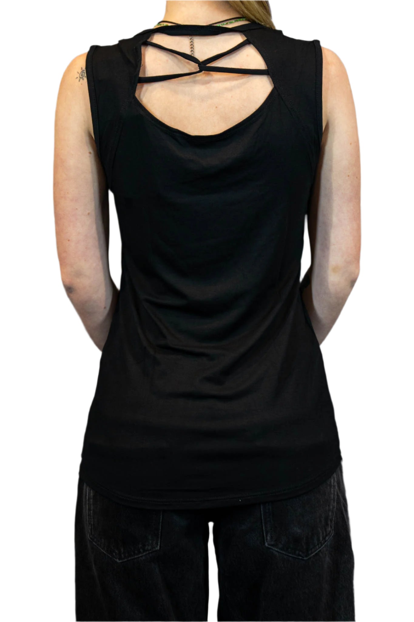 HARLEY-DAVIDSON® WOMENS GOLDEN ROAD SLEEVELESS SCOOP NECK TOP