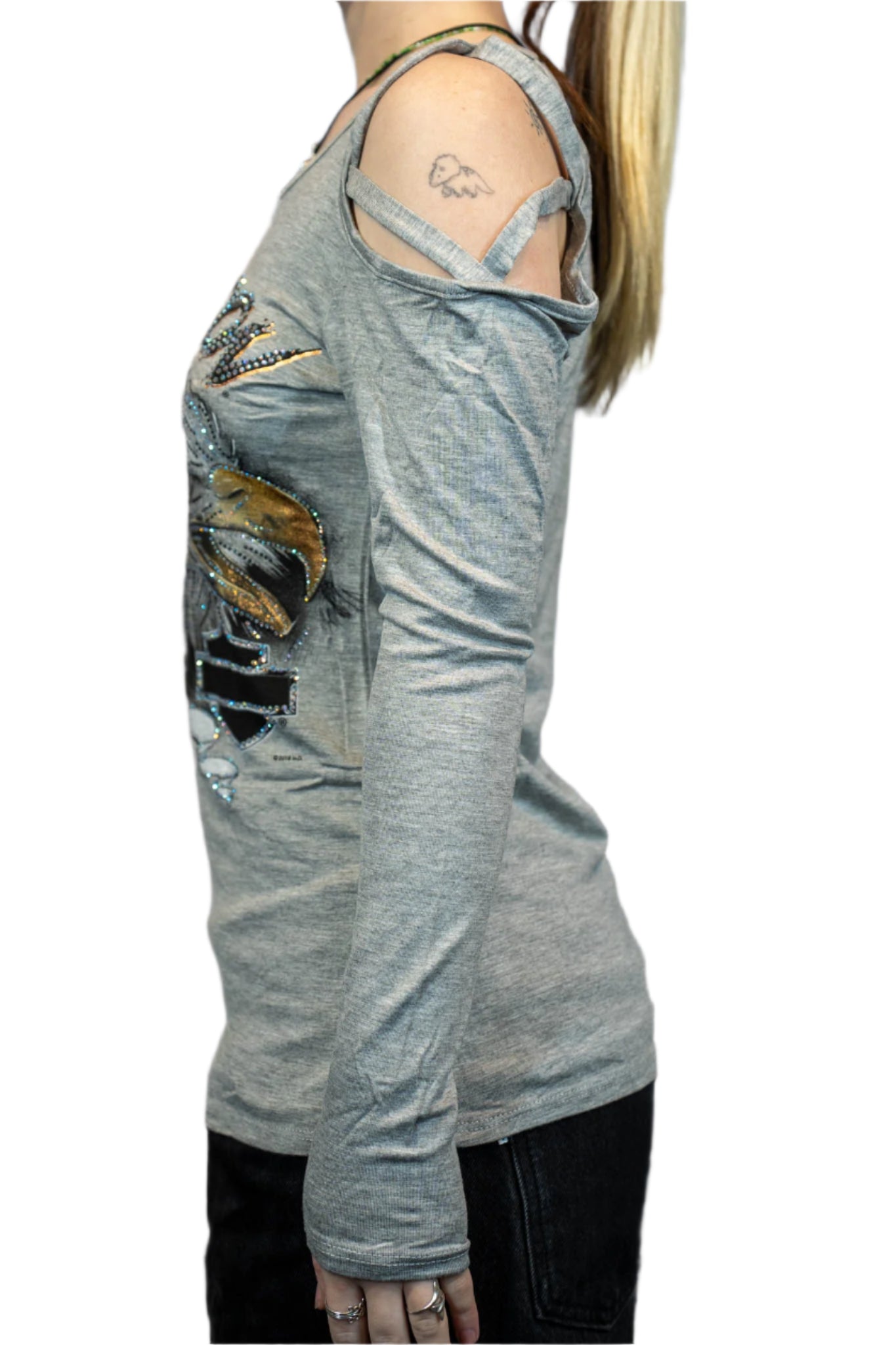 HARLEY-DAVIDSON® WOMENS REBEL FREEDOM LONG SLEEVE SCOOP NECK TOP
