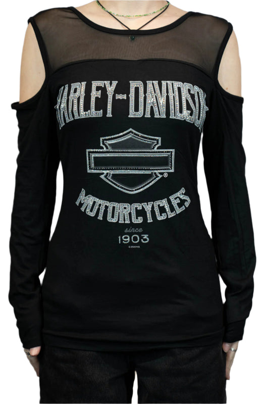 HARLEY-DAVIDSON® WOMENS IRON CLASSIC LONG SLEEVE SCOOP NECK TOP